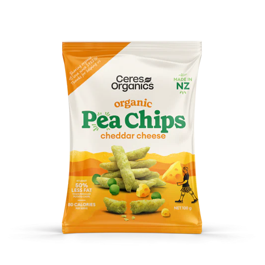 Ceres Organics Organic Pea Chips, Cheddar Cheese 100g
