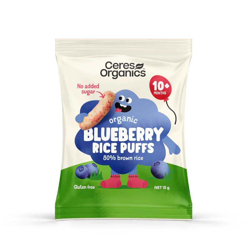 Ceres Organics Organic Baby Rice Puffs, Blueberry 15g
