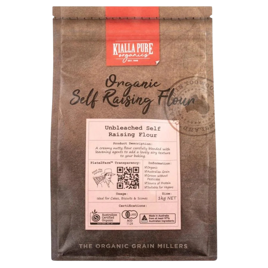 Kialla Pure Organic Unbleached Self-Raising Flour 1kg