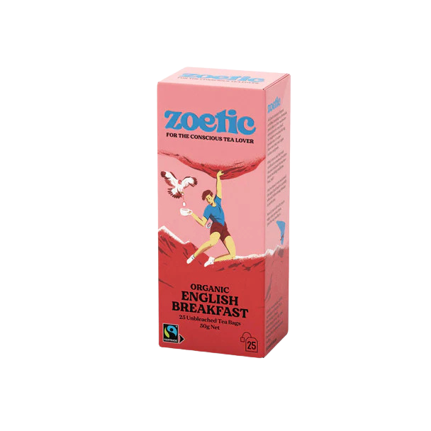 Zoetic Organic English Breakfast Tea Bags 25 Pack