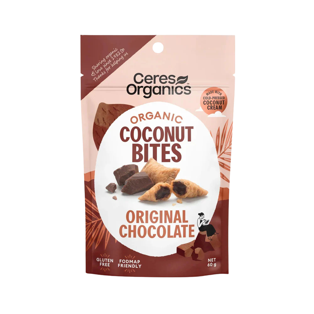 Ceres Organics- Organic Coconut Bites, Original Chocolate 60 g