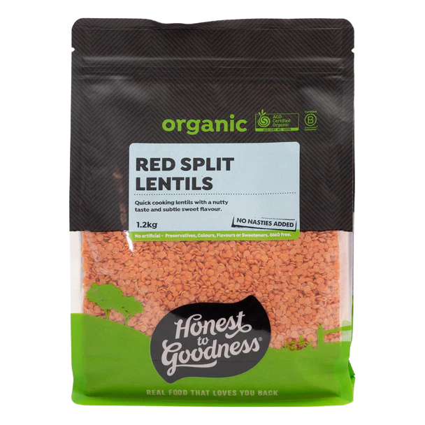 Honest To Goodness Organic Red Split Lentils 1.2KG